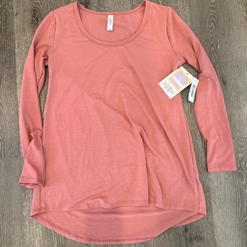 LuLaRoe XS Long Sleeve Scoop Neck Hi-Low Tunic Top Pink or Blue NWT